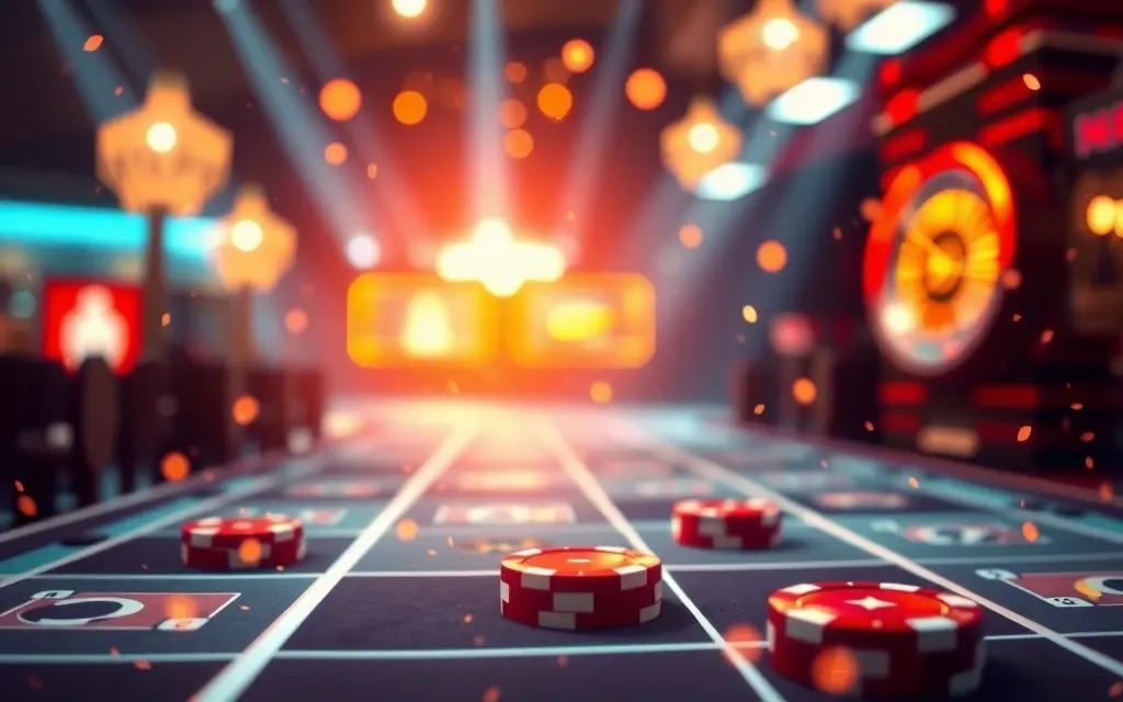 Casino table with chips