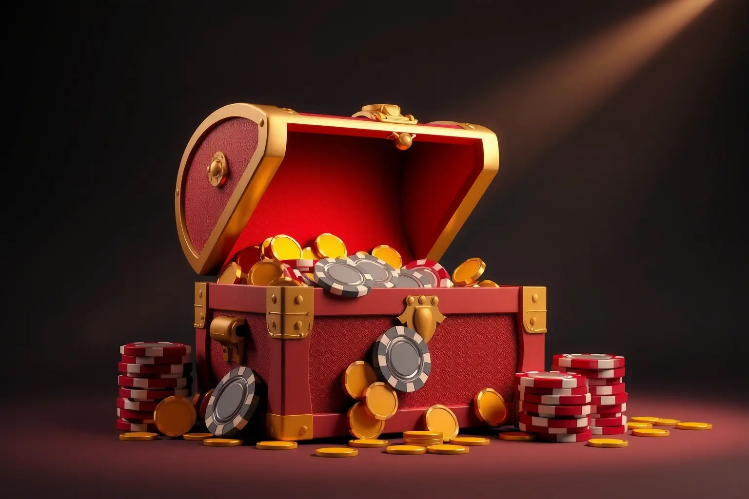 Treasure chest filled with chips